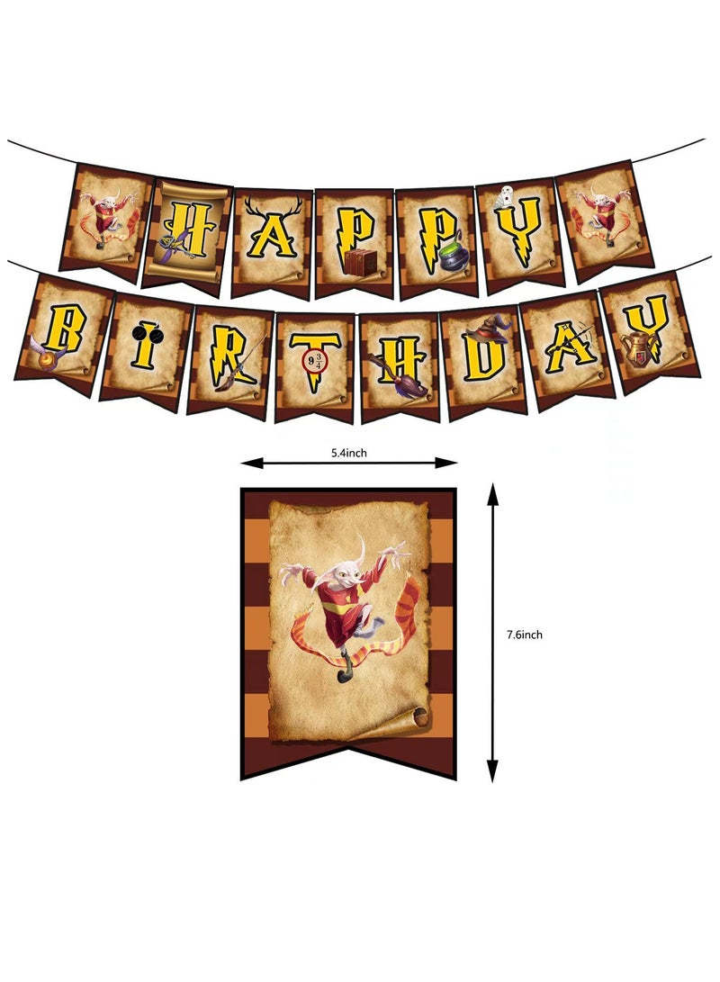 Harry Potter Birthday Kit Banner Balloons Cake Toppers for Children Birthday Party Decorations - Image 2